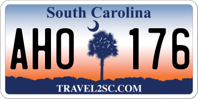 SC license plate AHO176