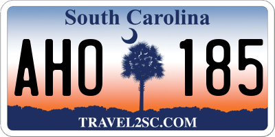 SC license plate AHO185