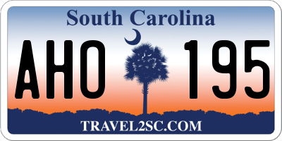 SC license plate AHO195