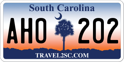 SC license plate AHO202
