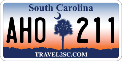 SC license plate AHO211