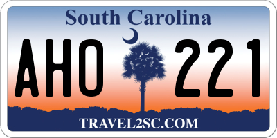 SC license plate AHO221