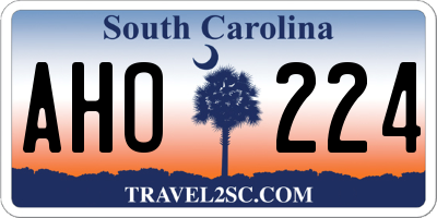 SC license plate AHO224