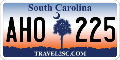 SC license plate AHO225