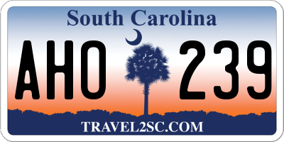 SC license plate AHO239