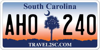 SC license plate AHO240