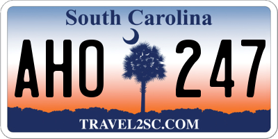 SC license plate AHO247