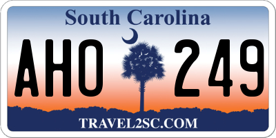 SC license plate AHO249