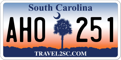 SC license plate AHO251