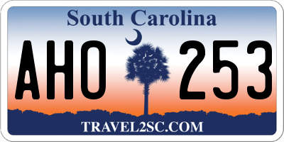 SC license plate AHO253