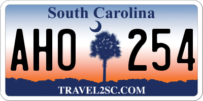 SC license plate AHO254