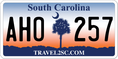 SC license plate AHO257