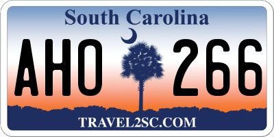 SC license plate AHO266