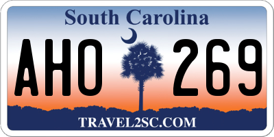 SC license plate AHO269
