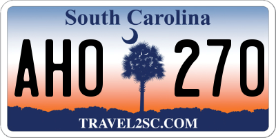 SC license plate AHO270