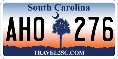 SC license plate AHO276
