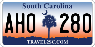 SC license plate AHO280