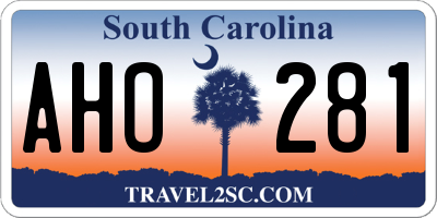 SC license plate AHO281