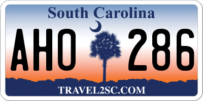 SC license plate AHO286