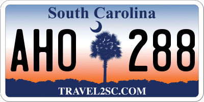 SC license plate AHO288