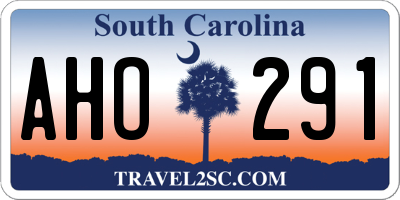 SC license plate AHO291
