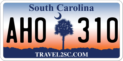 SC license plate AHO310