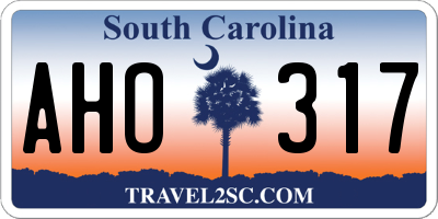 SC license plate AHO317