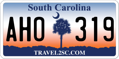 SC license plate AHO319
