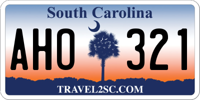SC license plate AHO321