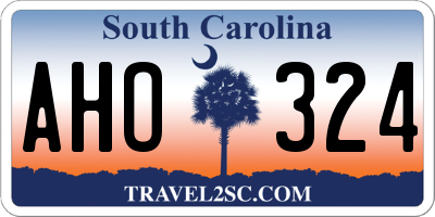 SC license plate AHO324