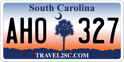 SC license plate AHO327