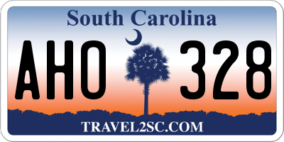 SC license plate AHO328
