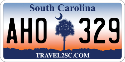SC license plate AHO329