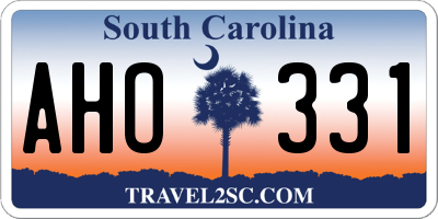 SC license plate AHO331