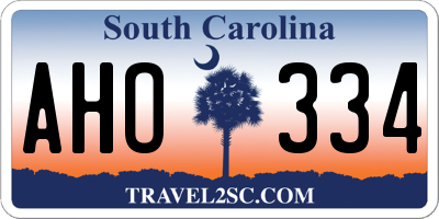 SC license plate AHO334