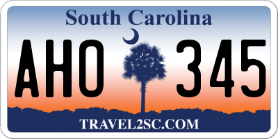SC license plate AHO345