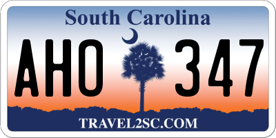 SC license plate AHO347