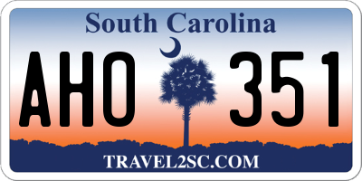 SC license plate AHO351