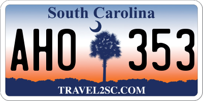 SC license plate AHO353