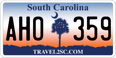 SC license plate AHO359