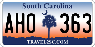 SC license plate AHO363