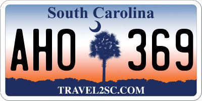 SC license plate AHO369