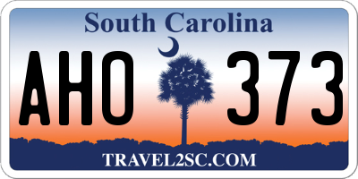 SC license plate AHO373