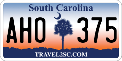 SC license plate AHO375