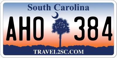 SC license plate AHO384