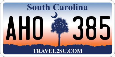 SC license plate AHO385