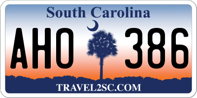 SC license plate AHO386