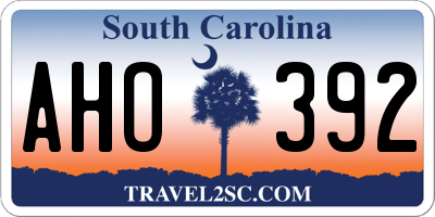 SC license plate AHO392