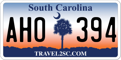 SC license plate AHO394
