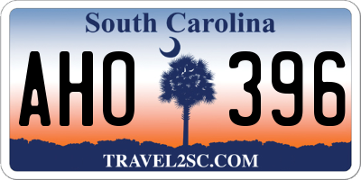 SC license plate AHO396